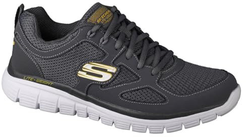 Skechers Burns Agoura, Men's Low-Top Sneakers, Charcoal Lime, 10.5 UK