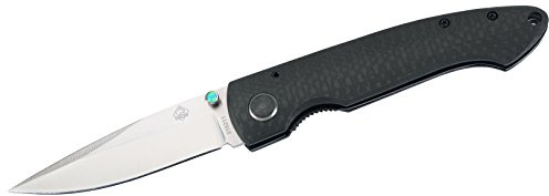 PUMA TEC Erwachsene Einhandmesser, Stahl D2, rostträge, Daumenpins, Liner Lock, Carbonfaser-Griffschalen, Öse, Clip, Box, Mehrfarbig, One Size, 316211