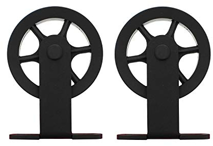 INTERSTEEL - 2-teiliges Laufrollen-Set Wheel Top Mattschwarz - Schiebetürrollen für Schiebetüren, Innentüren und Wandschränke - 170 mm