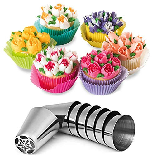 Russian Piping Tips Set, Wowdecor 24pcs Cake Cupcake Decorating Supplies Kit, Icing Nozzles Flowers Shaped, Frosting Bags and Tips Baking Supplies (12pcs Russian Tips)