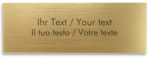 Namensschild aus Acryl in Messing-Optik mit personalisierter Gravur - 100 x 36 mm, gold-metallic - Türschild, Klingelschild
