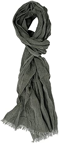 Gotby Baumwollschal Uni olivgrün Modisch-eleganter Schal Herren und Damen, Baumwollschal olivgrün, 50x180 cm, Halstuch Herren, Halstuch Damen