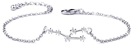 BOCHOI Stier Sternzeichen Armbänder für Damen Mädchen, Mama Tochter - Freundin Geschenk Geburtstag Armband, Silber