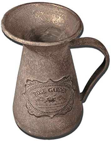 Moritz Retro - Jarra de Zinc Antigua como decoración para Interior y Exterior para Plantas y Flores con Adornos