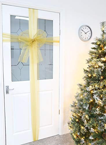 Christmas Concepts® - Décoration de noeud de porte en tissu de Noël doré - Faites votre propre noeud en tissu