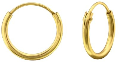 Monkimau Mädchen Ohrringe Creolen aus 925 Sterling Silver Silber Gold plattiert