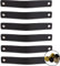 Brute Strength - Poignées en cuir pour meubles - Noir - 6 pcs - 20 x 2,5 cm - Poignée de meuble, Poignée de porte pour cuisine, salle de bain, armoires, commode, bois