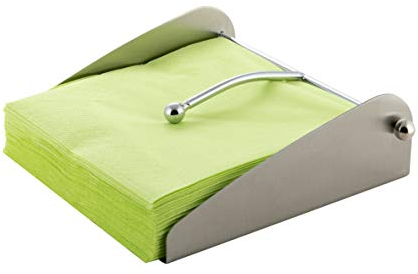 axentia Boîte à Serviettes, Porte-Serviettes de Table en Acier Inoxydable, Support pour Serviettes en Papier Standard, env. 17,5 x 6 x 17,5 cm, Argenté