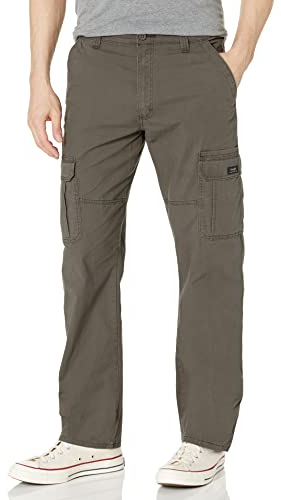 Wrangler Authentics Men's Relaxed Fit Stretch Cargo Pant Casual, Olive Drab, 32W x 32L