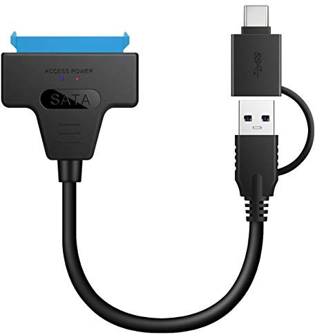Xiwai - Cable adaptador SSD tipo C y USB 3.0 macho a SATA de 22 pines de 2,5 para MacBook y portátil