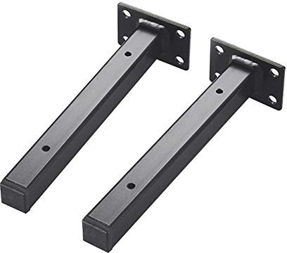 Support d'étagère flottante robuste - Support d'étagère en métal industriel fixé au mur Cadre de support de matériel dissimulé en fer dissimulé pour bricolage ou étagère murale personnalisée (2 pièc