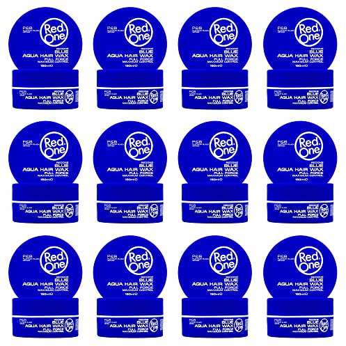Redone Aqua Styling Wax Blau 150 ml | Starker Halt l | Haargel Wachs | Ultra-Halt | Haarwachs für Männer und Frauen | Bubblegum Duft | Maximale Kontrolle | 12 Stück