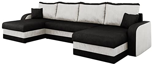 Mirjan24 Ecksofa Kristofer U, Design Eckcouch Couch mit Schlaffunktion, DREI Bettkasten, Wohnlandschaft, Bettfunktion, U-Form Sofa, Seite Universal, Farbauswahl (Mikrofaza 0015 + Mikrofaza 0031.)