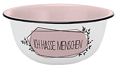 Müslischale Ich hasse Menschen Emaille-Optik 600ml
