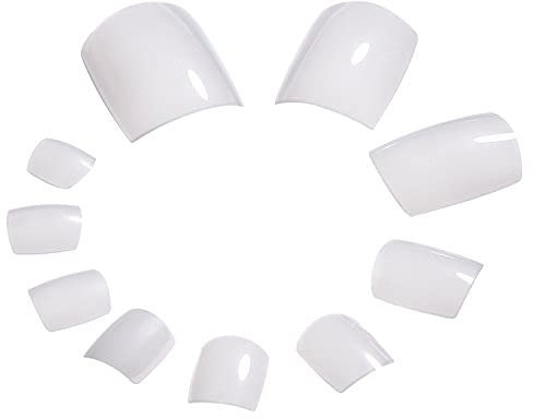 Lot de 500 faux ongles d'orteils en acrylique - Couverture intégrale - Carré - Pour usage professionnel et domestique