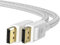 TeleAdapt DisplayPort 1.4 Cotton-Braided Cable, 8K@60Hz, 5K@60Hz 4K@120Hz and HDR Support. Suitable for Laptop, PC, Projector, TV, Gaming Monitor. Black, 6.6ft (2 Metres) White