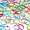 Hicarer 200 Stück Brautduschringe, Verlobungsring, Glitzer, Fidget-Ringe, Aluminiumlegierung, Hochzeitsring, Brautschmuck, Tischdekoration, Partyzubehör (gemischte Farben)