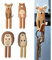 Pixelstudio Lustige Magnet Haken mit Tieren Magnete Kühlschrank Kinder Set Aufhänger Haken magnetisch 4 Stück - Set B
