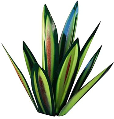 TGRTY Agave-Pflanze, Metall-Agave-Pflanze, Metallkunst, 9 Blätter, rustikale Tequila-Skulptur, Rasen-Heimdekoration, rustikale Tequila-Skulptur