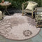 Impression Outdoor Teppich Wetterfest - Balkon Teppich Wasserabweisend - Terrasse, Garten, Wohnzimmer, Bad oder Kche - Creme, 120 cm Rund