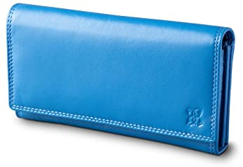 Lakeland Leather Soft Real Leather Large Purse in Blue RFID Protected