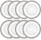 AVLA 8 Pack Crystal Drink Coasters, Glass Round Cup Mat, Clear Decorative Wine Bottle Coasters Barware Set for Table Protection of Home Kitchen, Dining Room, Patio, Coffee Shop, 3.75, Carved Design