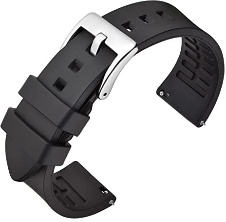ANNEFIT Bracelet en Caoutchouc Fluoré 18mm 19mm 20mm 21mm 22mm 23mm 24mm, Bracelets de Montres à Libération Rapide