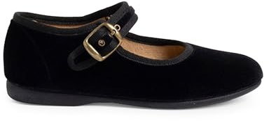 Pisamonas Mädchen Riemchenballerinas Aus Samt Mit Schnalle
