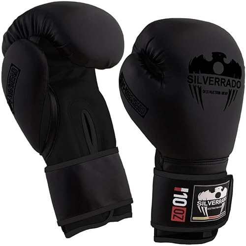 Boxhandschuhe für Männer/Frauen, Kinder, Muay Thai, Sparring, Kickboxhandschuhe für MMA, Kampfsporttraining und Schlaghandschuhe, 4 6 8 10 12 14 16 oz (Schwarz, 12 OZ)