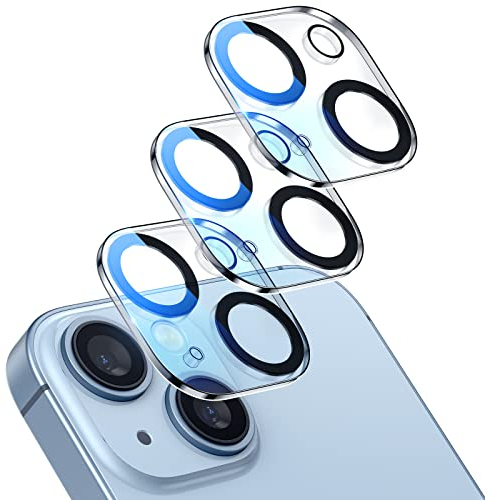 Giftorld Confezione da 3 pellicole protettive per obiettivo fotocamera progettate per iPhone 13/13 Mini, vetro temperato 9H, antigraffio, cerchio notturno, chiarezza HD No-Bubble