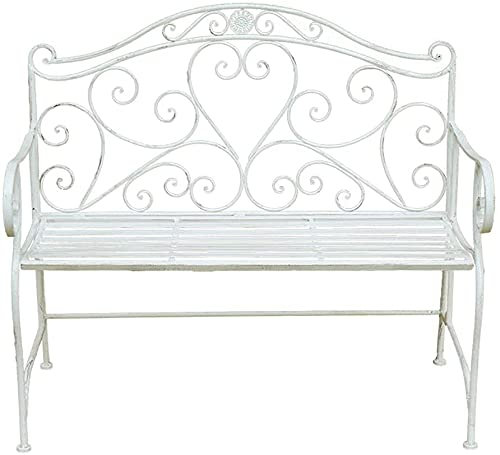 Terrassenbank, Parkbank, Outdoor-Gesprächscouch, 103 cm, Outdoor-Doppelsitz, Parkstuhl, Metallbank, Retro und Old Courtyard, Terrasse, Lounge-Bänke