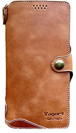 Yogurt Handyhülle für Google Pixel 8 Pro, Hülle Echtleder Case Ledertasche Lederhülle für Pixel 8 Pro, Braun