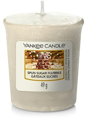 Yankee Candle Votivkerze SPUN SUGAR FLURRIES - Kerze mit Brenndauer bis zu 15 Stunden