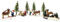 meindekoartikel Miniatur-Set - Waldleben -Figuren und Bäume Lichthaus Winterwelt - Miniaturfiguren Miniatur-Modell 6-12 cm
