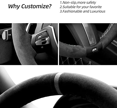 Gestrickte Lenkrad Hand Stitch Alcantara Lenkradbezug für BMW F30 F31 F34 F10 F11 F07 F12 F13 X3 X4 X5 X6 F16 F20 F21 M135I 140I X1