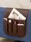 Hosoncovy Sac de rangement pour accoudoir de canapé en cuir synthétique - Anti-déversement - Pour télécommande et téléphone portable - Marron