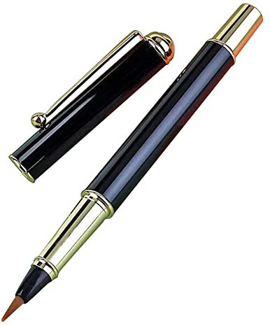 YANGLY Pincel De Caligrafía China Clip De Pluma De Metal Amortiguador De Tinta Lleno De Pistón Recargable Apto para Principiantes Niños Adultos Caligrafía