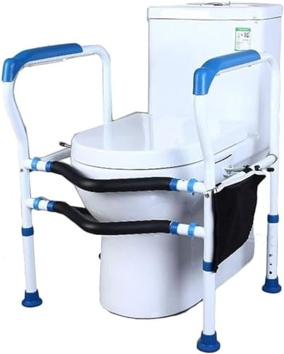 DaoGeSir Marco De Soporte para Inodoro, Apoyabrazos WC Portátil Reposabrazos Auxiliares para Baño con Asas De Goma Antideslizantes Y Pies De Goma Soporte Antideslizante para Inodoro