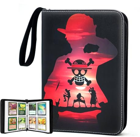 Sammelkartenbinder mit 400 Taschen, für einteilige Karten, tragbare, wasserdichte Karten-Aufbewahrungstasche mit abnehmbaren Hüllen für Anime-, Spiel- und TCG-Karten