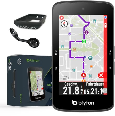Bryton Rider S800 3.4 Inch Color LCD Touchscreen GPS Bike/Cycling Computer Offline UK & EU Map, Compatible with Bike Radar, 36hrs Long Battery Life, Navigation with Turn-by Turn Follow Track