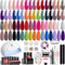 MEFA 54 Pcs Gel Nail Kit with 48W UV Lamp, 32 Colors White Pink Red Gel Nail Polish Set with Base and Matte Glossy Top Coat Nail Art Decorations Manicure Tools DIY Salon Home