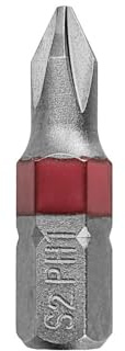WOLFPACK LINEA PROFESIONAL Lange Bits Phillips-Schraubendreher Nr. 1 (2 Stück) S2 Chrom-Vanadium-Stahl Sechskant-Bits, Schraubendreher