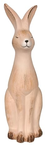 Goldbach Hase 33cm groß braun, aus Keramik, Ostern Figur Osterhase XL modern lang, 804168