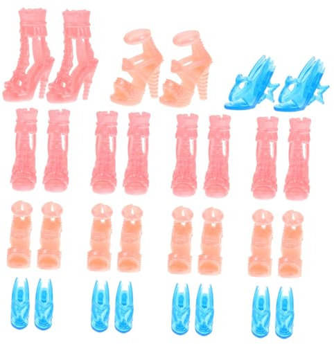 HEMOTON 15 Paare Schuhe Puppenschuhe Selber Machen Kinderspielzeug Modepuppe Bastelschuhe Spielzeug Mini Hoch Miniatur-Schuhe Kleinkind Verschleißfeste Schuhe Universal- Plastik