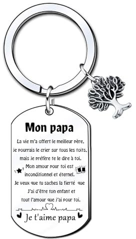 KJKJKJ Cadeau de Fête Des Pères Cadeau Noel Papa Porte-clés Cadeaux Noel Porte-clés de Papa Cadeau de fête Des pères Cadeaux d'anniversaire Cadeaux de Famille., (8)