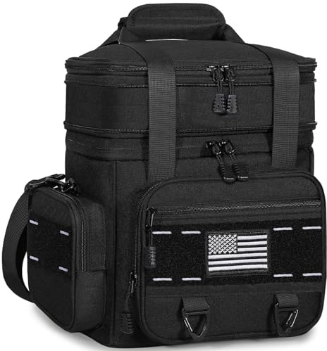 TENKIST Tactical Insulated Lunch Box Men Double Deck Heavy Duty Cooler Bag