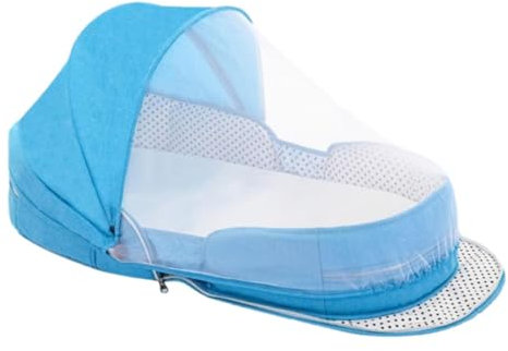 Faltbarer Stubenwagen | Weiden-Moseskorbeinsatz | Langlebiger klassischer Weidenkorb | Moseskorb mit Lochstickerei für Outdoor, Reisen