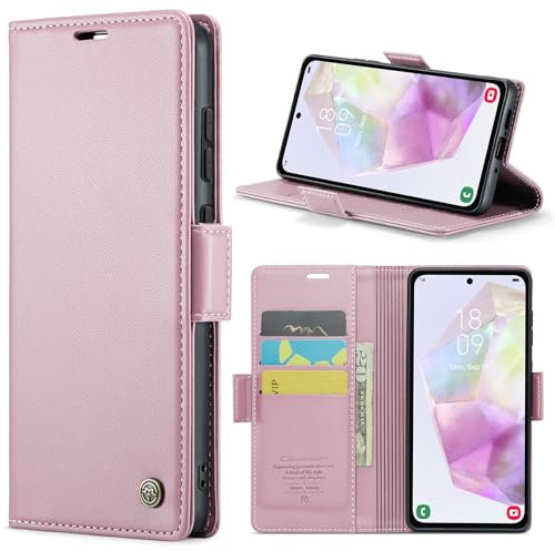 Phernykas Coque pour Samsung Galaxy A35 5G Étui Portefeuille Cover en Cuir PU Wallet avec Cartes Magnétique et RFID Protection Antivol Folio Housse Samsung A35 5G Case, doré