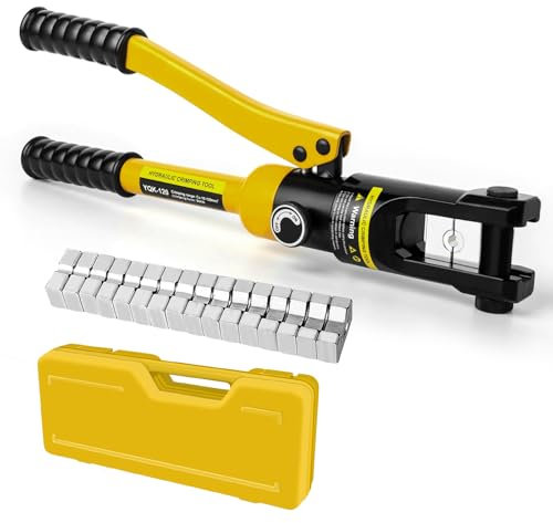 Pince à sertir hydraulique pour cosse de câble hydraulique - Outil de sertissage de câble avec 8 paires de matrices (8 AWG à 250 MCM)