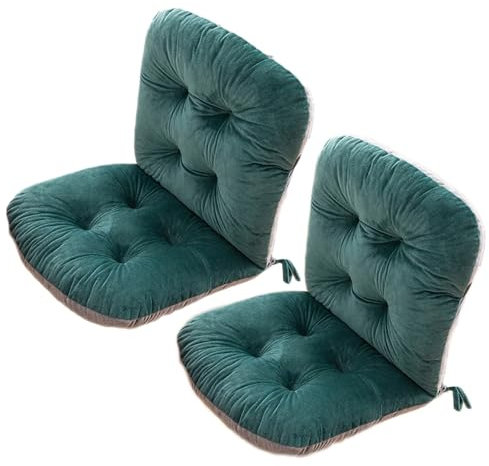 AOPEZIA Stuhlkissen mit Rückenteil Sitz, Rückenkissen mit Bänder, Niedriglehner Auflage Polsterauflage Gartenstuhl, Polsterauflage Auflage für Stühle Bänke in Haus und Garten Sitzkisse(Dark green,2 pi